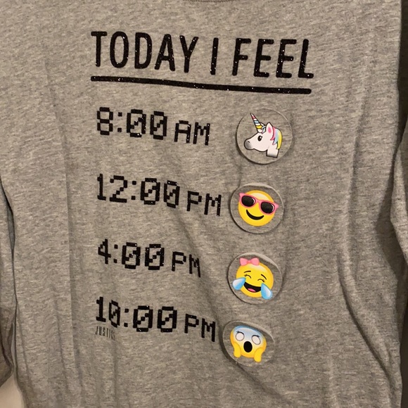 Justice Long Sleeve Emoji shirt - Picture 4 of 4